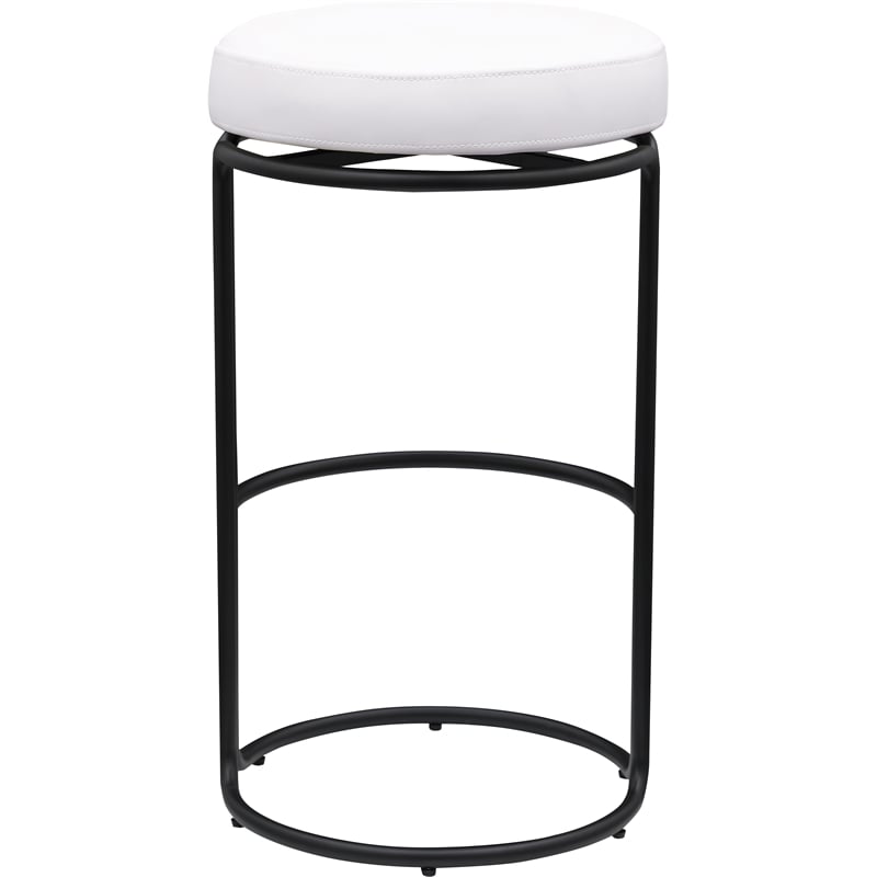 Meridian Furniture Madison Cream Vegan Leather Bar Stool (Set of 2)