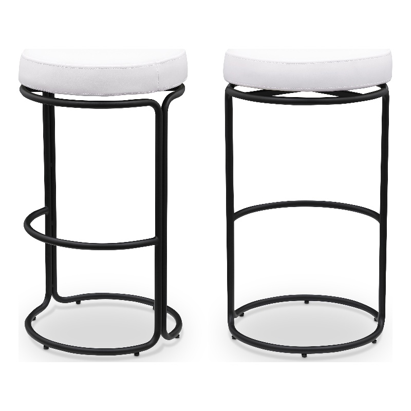 Meridian Furniture Madison Cream Vegan Leather Bar Stool (Set of 2)