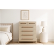 Meridian Furniture Kaya Natural Chest with vegan Leather Upholstered Handles