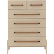 Meridian Furniture Kaya Natural Chest with vegan Leather Upholstered Handles