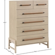 Meridian Furniture Kaya Natural Chest with vegan Leather Upholstered Handles