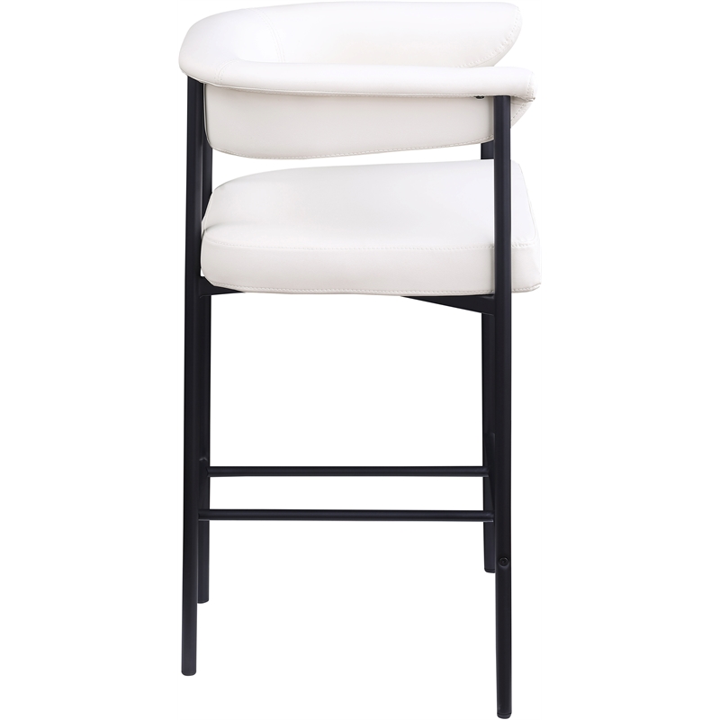Meridian Furniture Malin Cream Vegan Leather Counter Stool (Set of 2)
