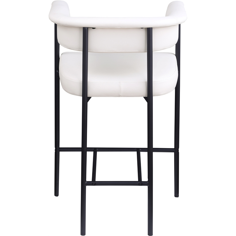 Meridian Furniture Malin Cream Vegan Leather Counter Stool (Set of 2)