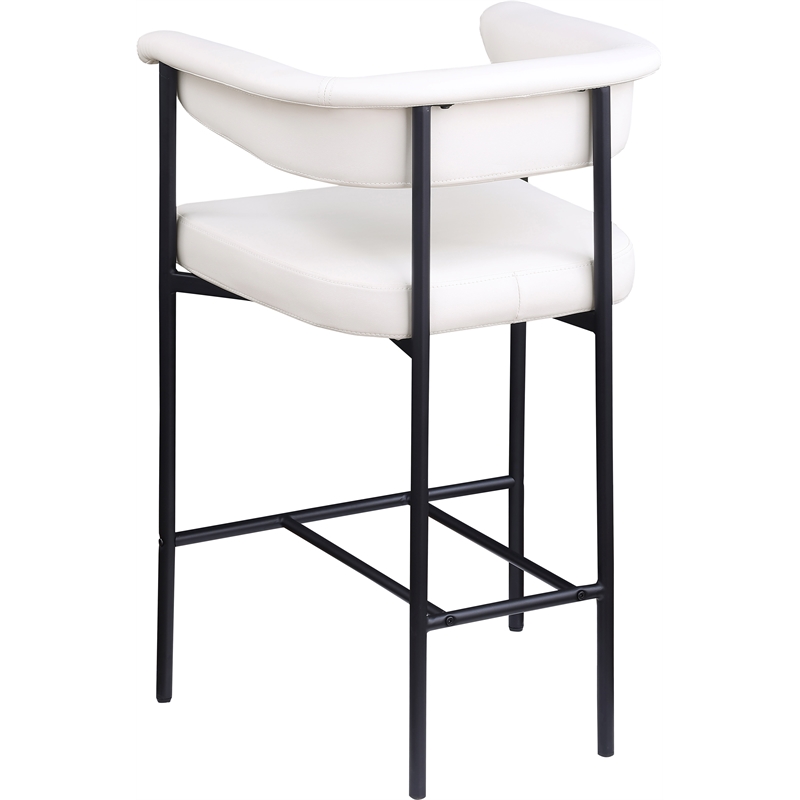 Meridian Furniture Malin Cream Vegan Leather Counter Stool (Set of 2)