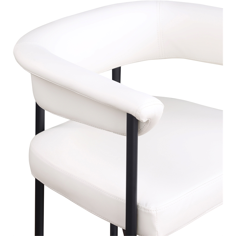 Meridian Furniture Malin Cream Vegan Leather Counter Stool (Set of 2)