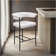 Meridian Furniture Malin Cream Vegan Leather Counter Stool (Set of 2)