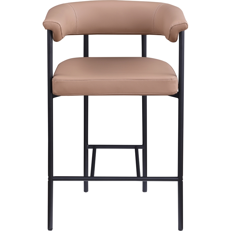 Meridian Furniture Malin Tan Vegan Leather Counter Stool (Set of 2)