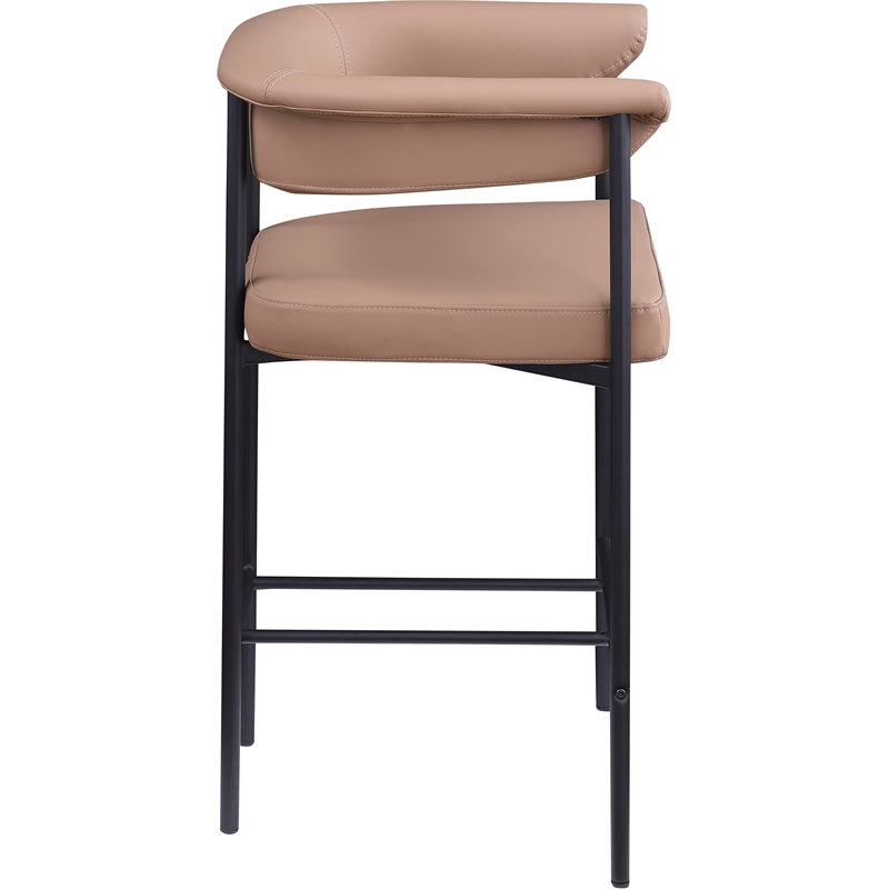 Meridian Furniture Malin Tan Vegan Leather Counter Stool (Set of 2)