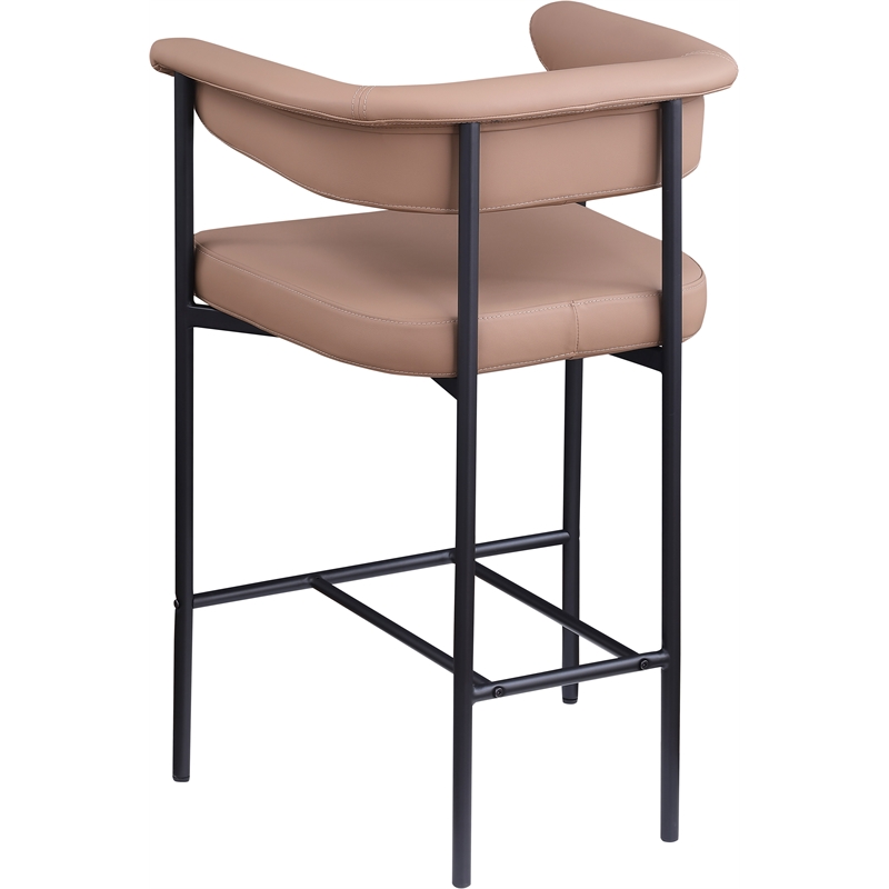 Meridian Furniture Malin Tan Vegan Leather Counter Stool (Set of 2)