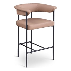 Meridian Furniture Malin Tan Vegan Leather Counter Stool (Set of 2)