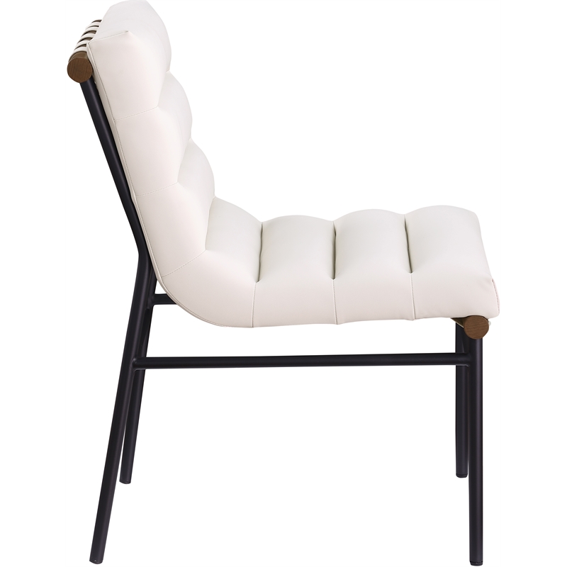 Meridian Furniture Burke Cream Vegan Leather Dining Chair (Set of 2)