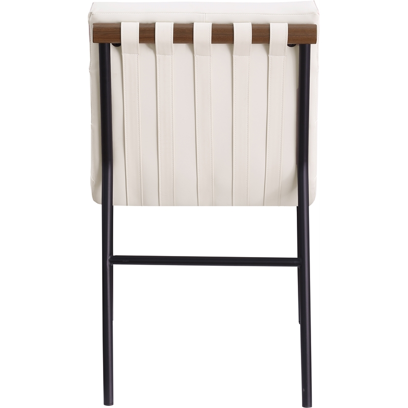 Meridian Furniture Burke Cream Vegan Leather Dining Chair (Set of 2)