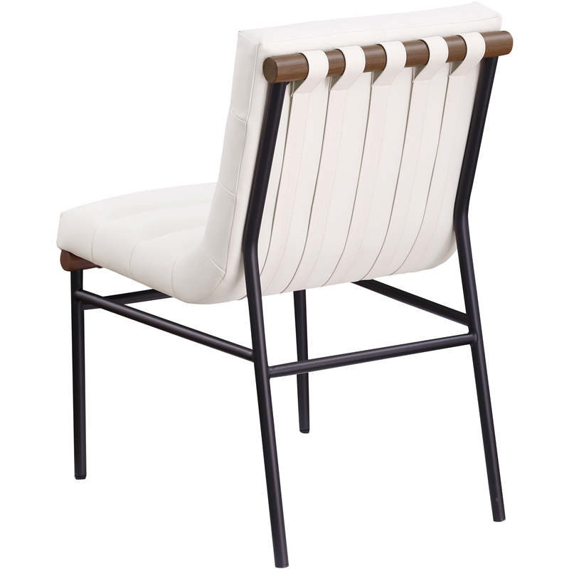 Meridian Furniture Burke Cream Vegan Leather Dining Chair (Set of 2)