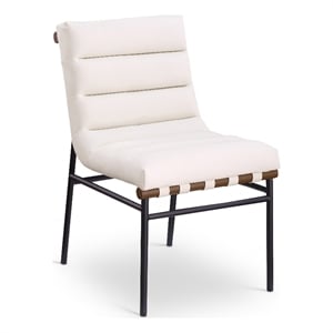 Meridian Furniture Burke Cream Vegan Leather Dining Chair (Set of 2)