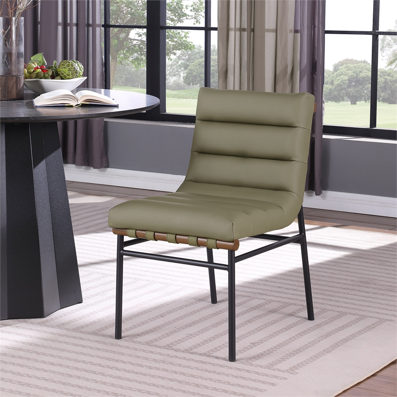 Meridian Furniture Burke Olive Vegan Leather Dining Chair (Set of 2)