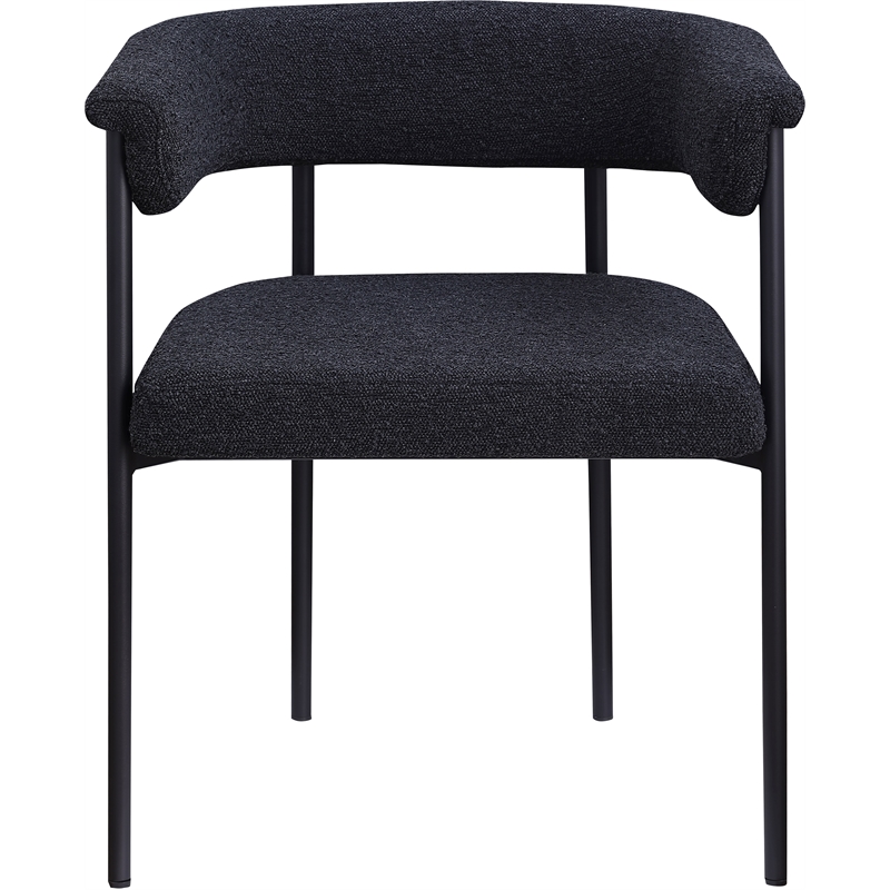 Meridian Furniture Malin Black Boucle Fabric Dining Chair (Set of 2)
