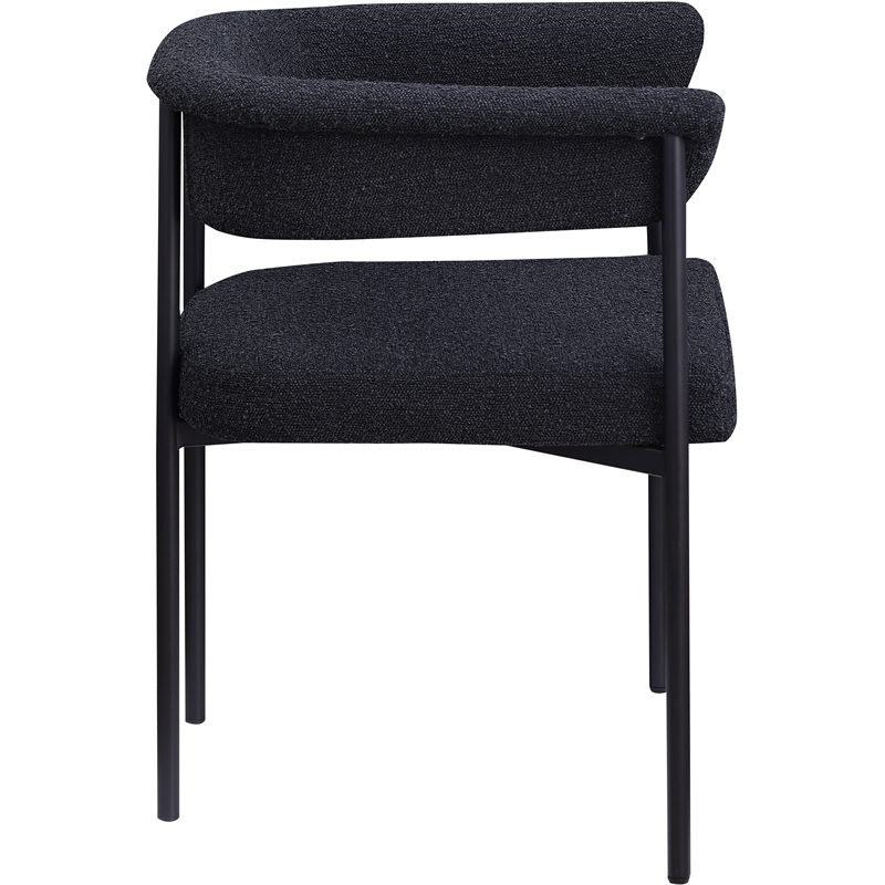 Meridian Furniture Malin Black Boucle Fabric Dining Chair (Set of 2)