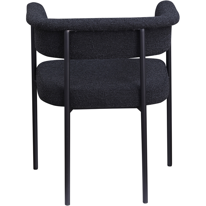 Meridian Furniture Malin Black Boucle Fabric Dining Chair (Set of 2)