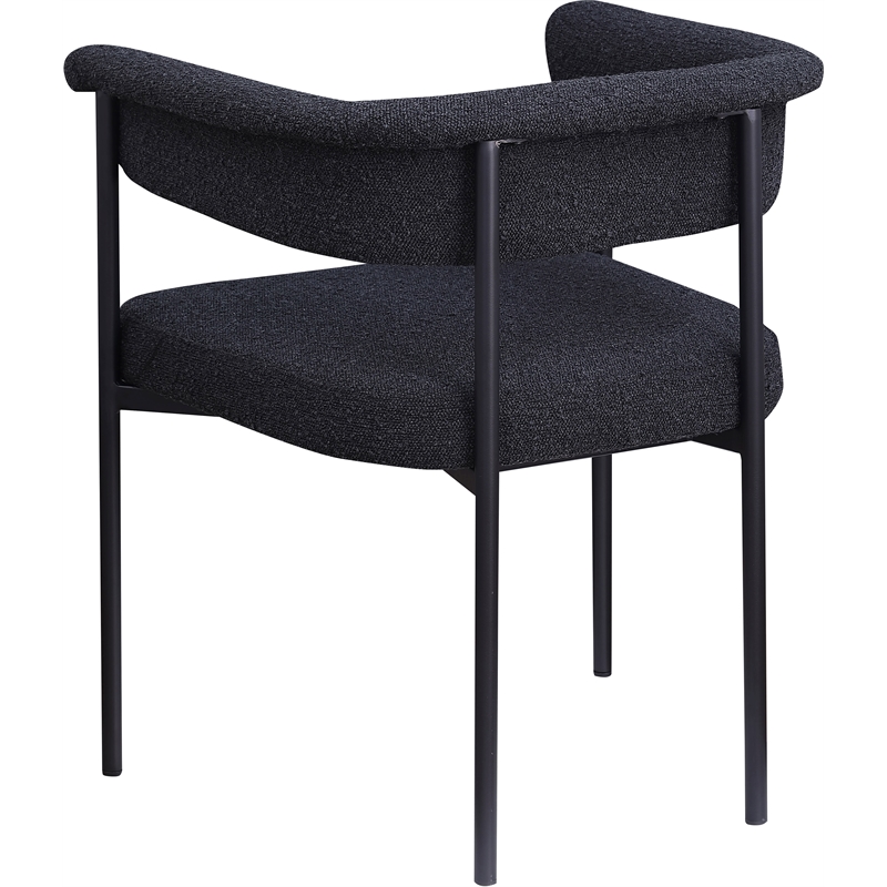 Meridian Furniture Malin Black Boucle Fabric Dining Chair (Set of 2)
