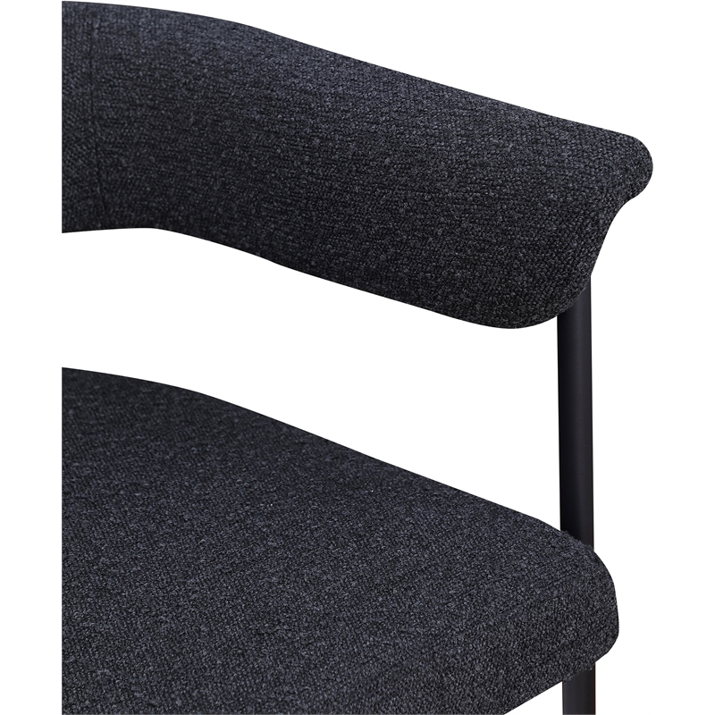 Meridian Furniture Malin Black Boucle Fabric Dining Chair (Set of 2)