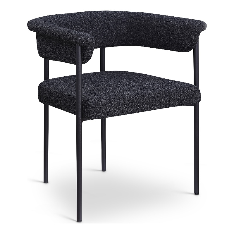 Meridian Furniture Malin Black Boucle Fabric Dining Chair (Set of 2)
