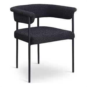 Meridian Furniture Malin Black Boucle Fabric Dining Chair (Set of 2)