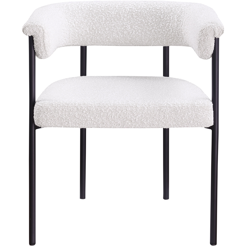 Meridian Furniture Malin Cream Boucle Fabric Dining Chair (Set of 2)