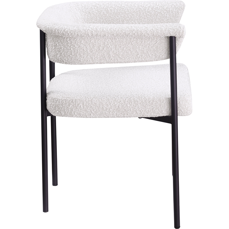 Meridian Furniture Malin Cream Boucle Fabric Dining Chair (Set of 2)