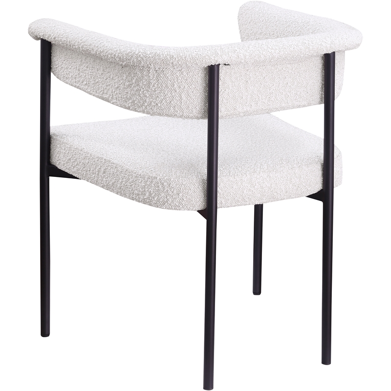 Meridian Furniture Malin Cream Boucle Fabric Dining Chair (Set of 2)