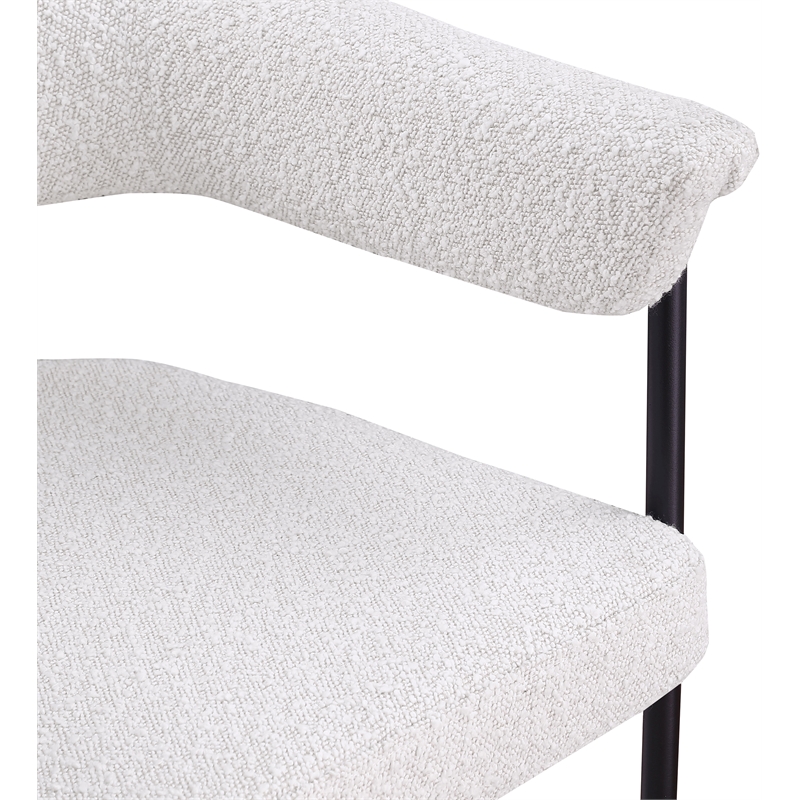 Meridian Furniture Malin Cream Boucle Fabric Dining Chair (Set of 2)