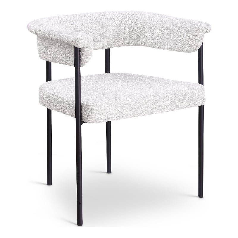 Meridian Furniture Malin Cream Boucle Fabric Dining Chair (Set of 2)