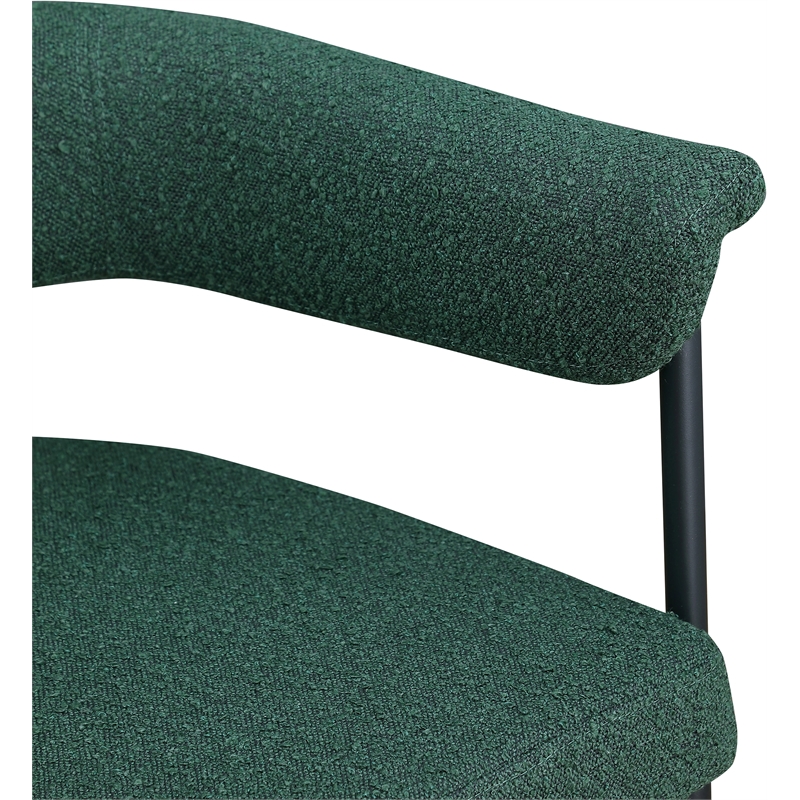 Meridian Furniture Malin Green Boucle Fabric Dining Chair (Set of 2)