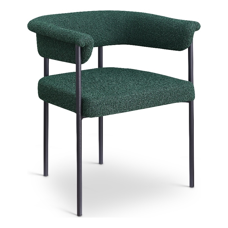 Meridian Furniture Malin Green Boucle Fabric Dining Chair (Set of 2)