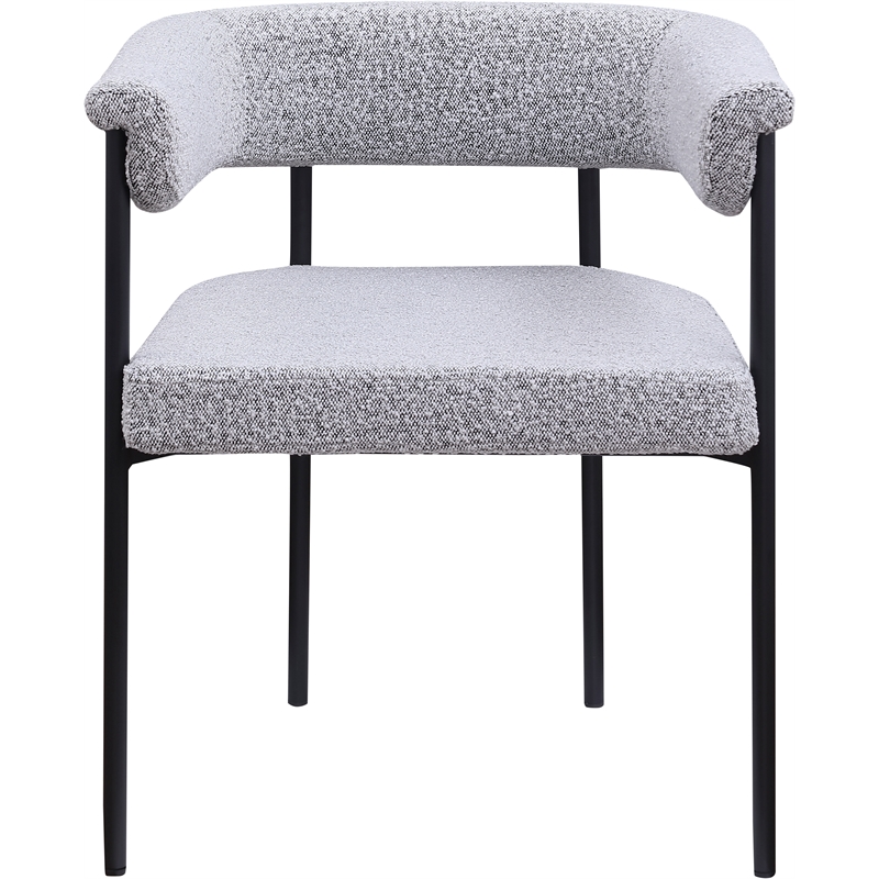 Meridian Furniture Malin Grey Boucle Fabric Dining Chair (Set of 2)