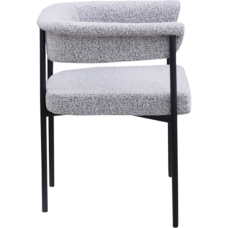 Meridian Furniture Malin Grey Boucle Fabric Dining Chair (Set of 2)