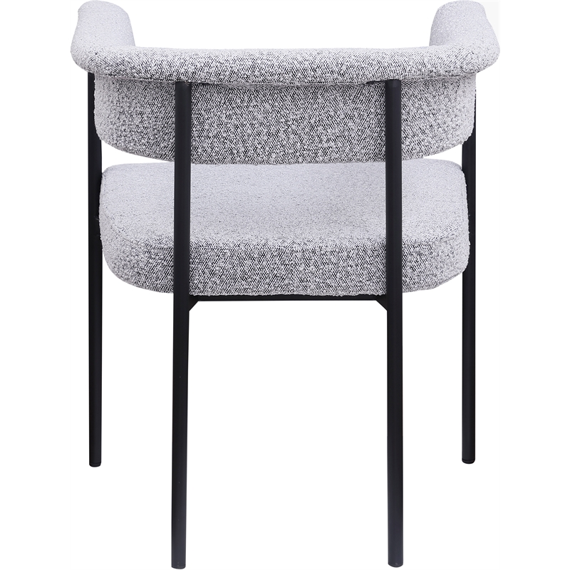 Meridian Furniture Malin Grey Boucle Fabric Dining Chair (Set of 2)