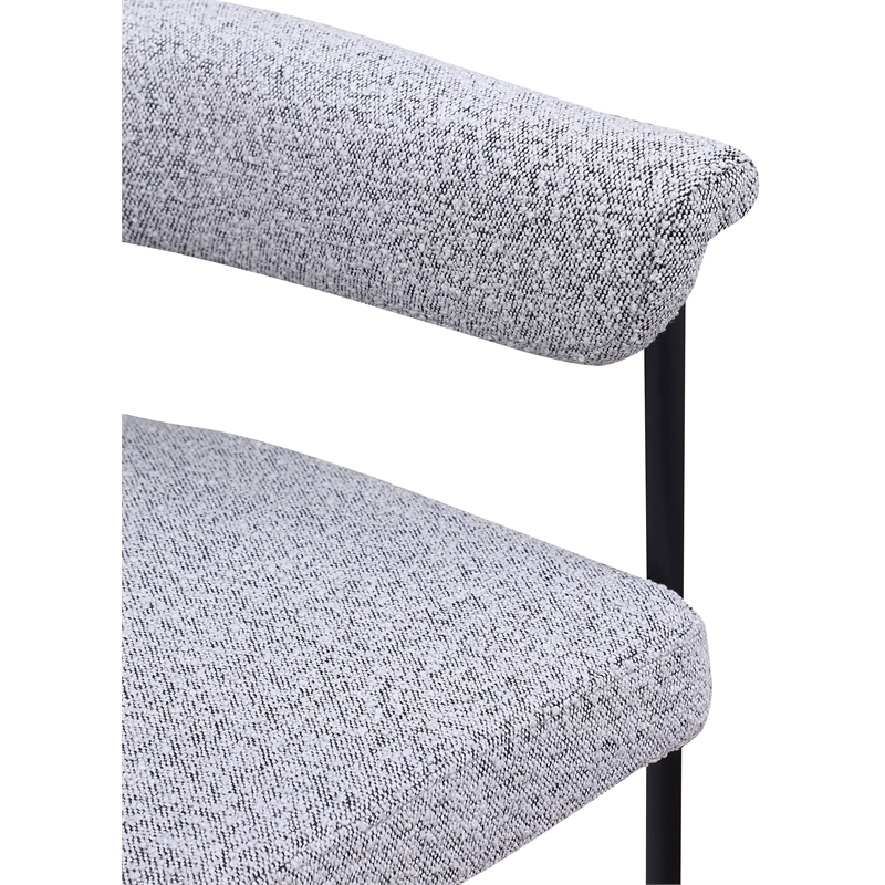 Meridian Furniture Malin Grey Boucle Fabric Dining Chair (Set of 2)