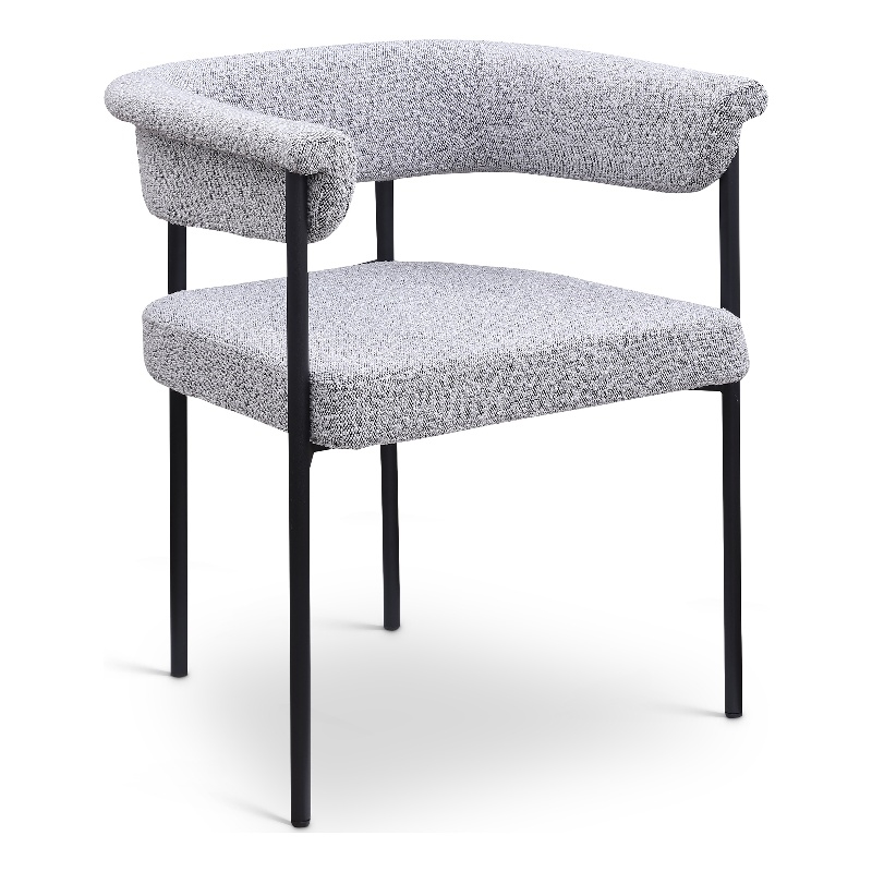 Meridian Furniture Malin Grey Boucle Fabric Dining Chair (Set of 2)