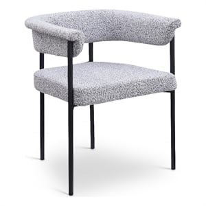 Meridian Furniture Malin Grey Boucle Fabric Dining Chair (Set of 2)