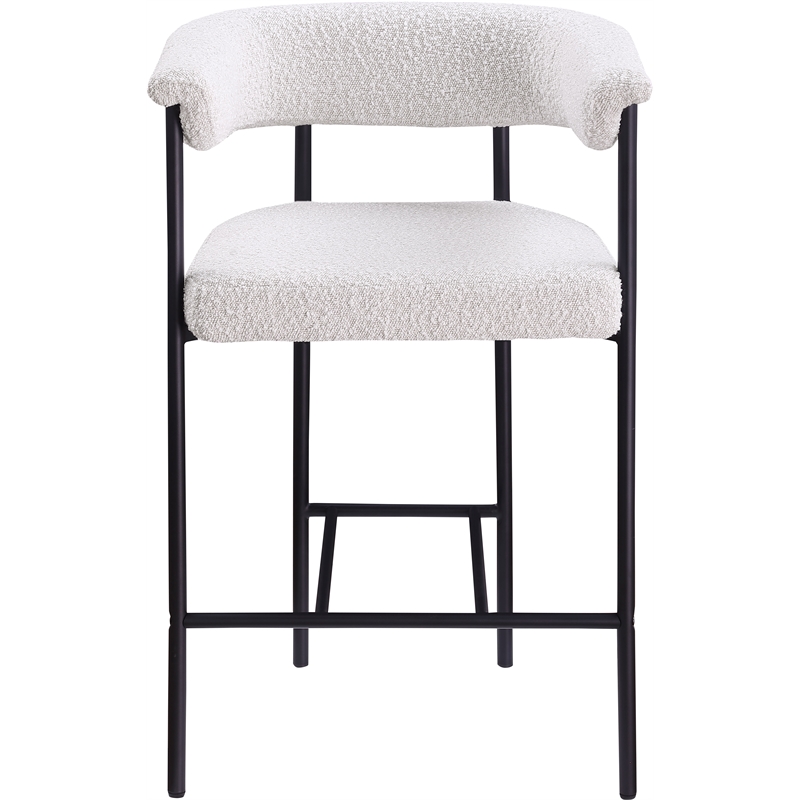Meridian Furniture Malin Cream Boucle Fabric Counter Stool (Set of 2)