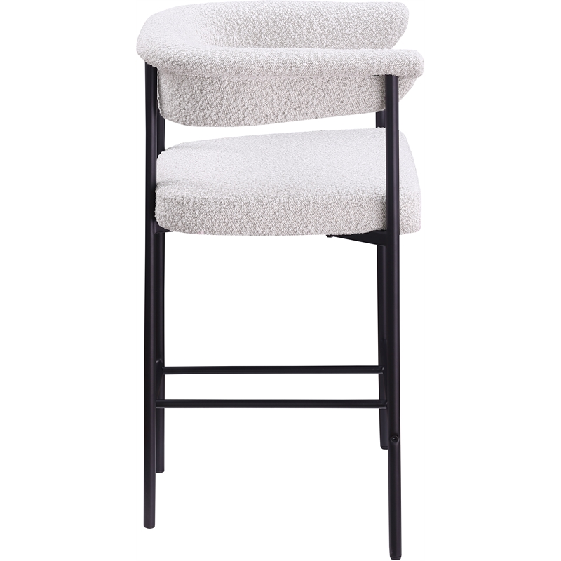 Meridian Furniture Malin Cream Boucle Fabric Counter Stool (Set of 2)