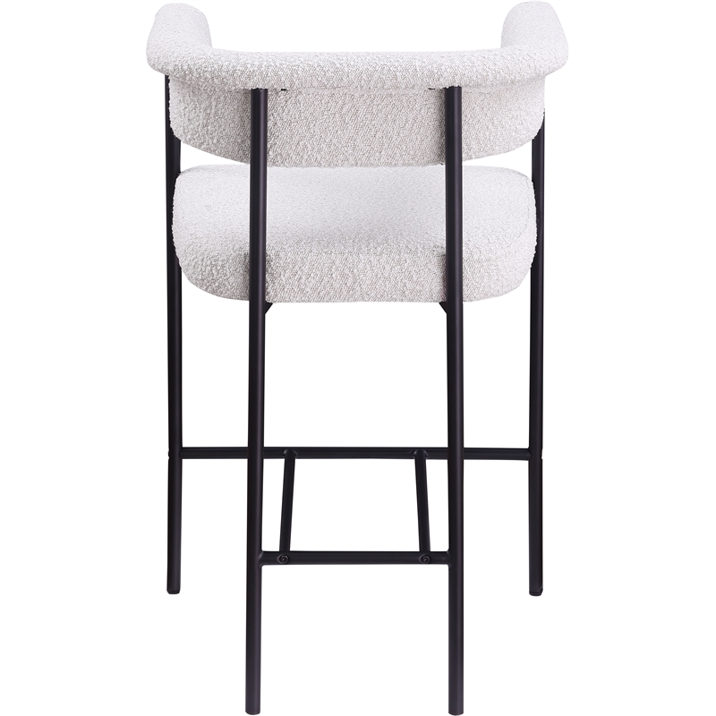 Meridian Furniture Malin Cream Boucle Fabric Counter Stool (Set of 2)