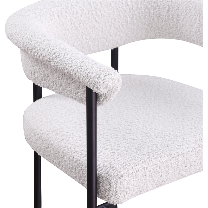 Meridian Furniture Malin Cream Boucle Fabric Counter Stool (Set of 2)