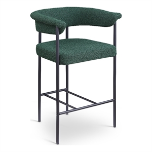 Meridian Furniture Malin Green Boucle Fabric Counter Stool (Set of 2)