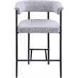 Meridian Furniture Malin Grey Boucle Fabric Counter Stool (Set of 2)