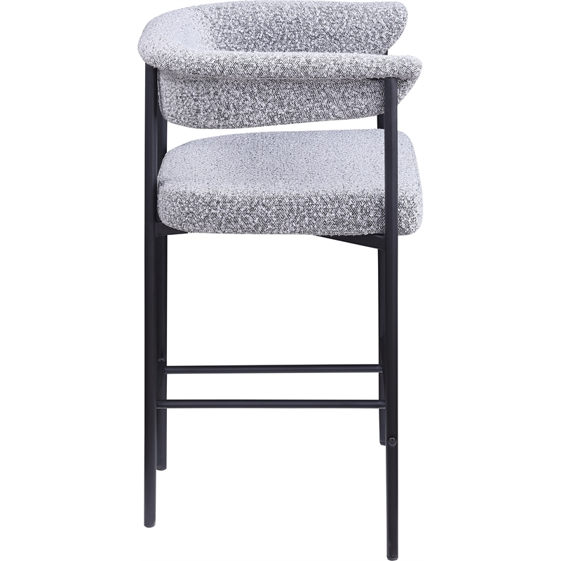Meridian Furniture Malin Grey Boucle Fabric Counter Stool (Set of 2)