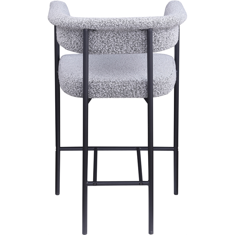 Meridian Furniture Malin Grey Boucle Fabric Counter Stool (Set of 2)
