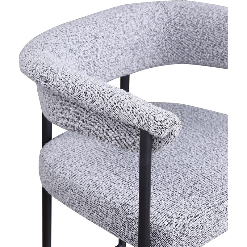 Meridian Furniture Malin Grey Boucle Fabric Counter Stool (Set of 2)