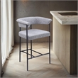 Meridian Furniture Malin Grey Boucle Fabric Counter Stool (Set of 2)