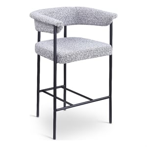Meridian Furniture Malin Grey Boucle Fabric Counter Stool (Set of 2)